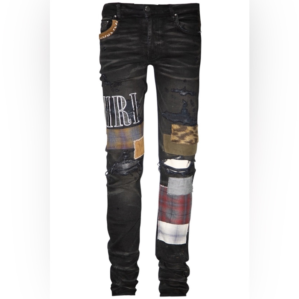 Amiri Men's Black Patchwork Jeans